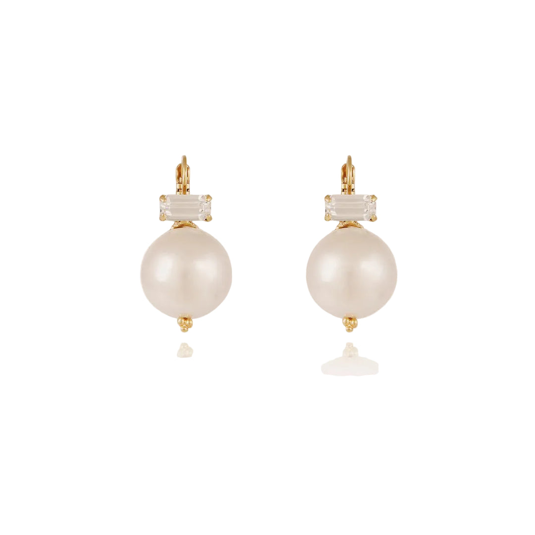 Decalcia Earrings Gold White