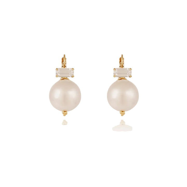 Decalcia Earrings Gold White
