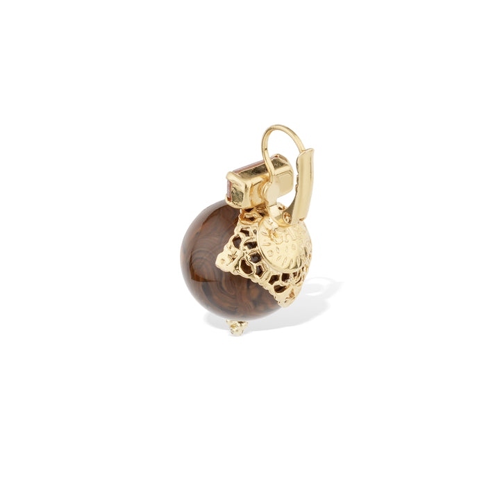 Decalcia Earrings Gold Brown