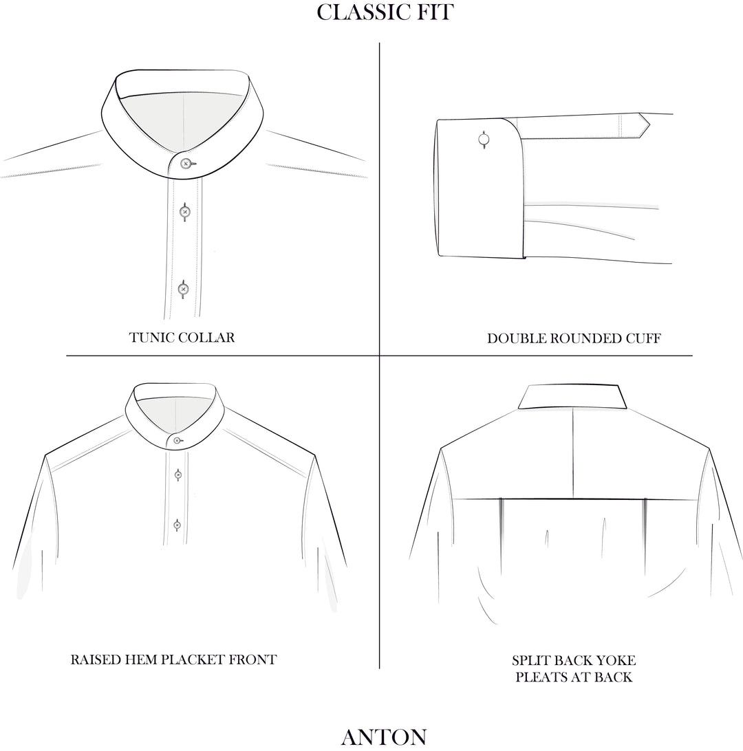 Anton Pale Blue Two Fold Cotton Poplin Tunic Shirt