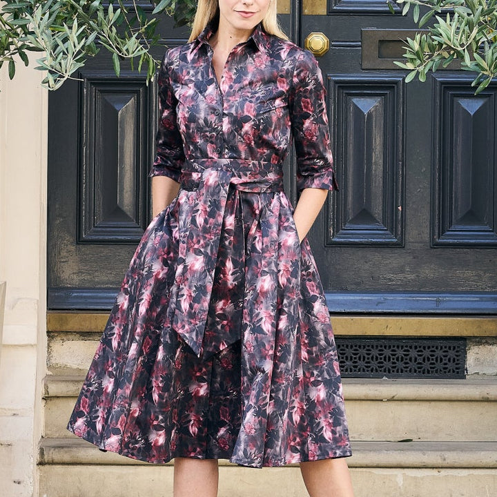 Penelope Cotton Print Midi Dress