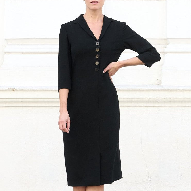 Paula Tailored Wool Crepe Suit Dress