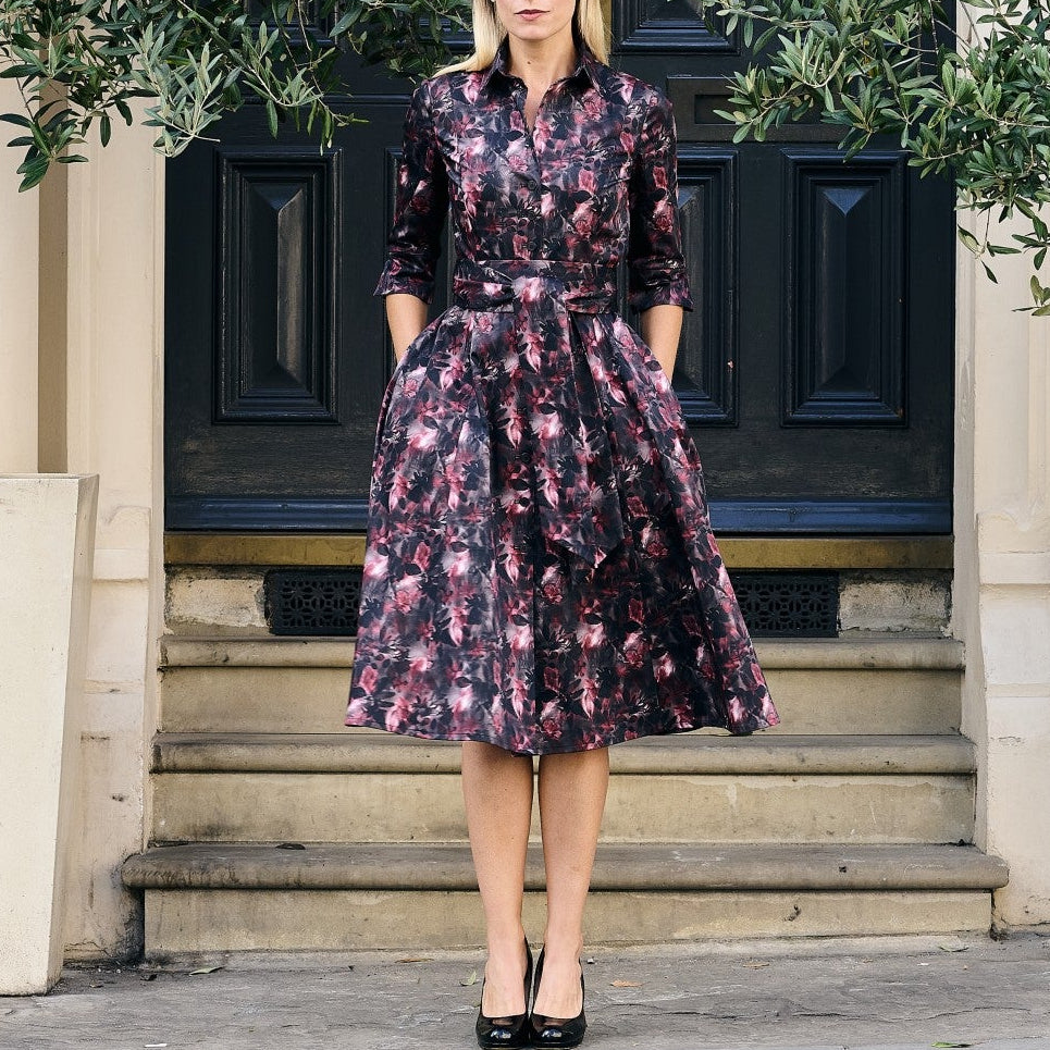 Penelope Cotton Print Midi Dress