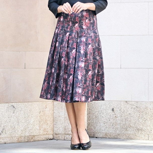 Penny Pink Cotton Print Midi Skirt