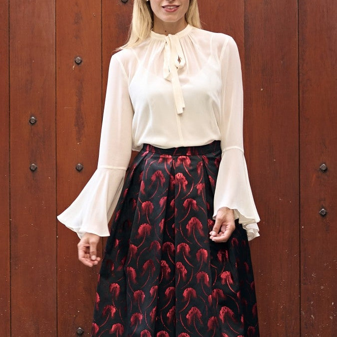 Cuba Cravatte Georgette Silk Blouse