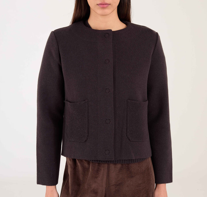 Oatmeal Knitted Wool Cashmere Jacket