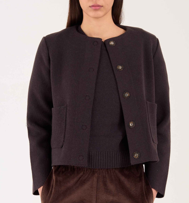 Oatmeal Knitted Wool Cashmere Jacket