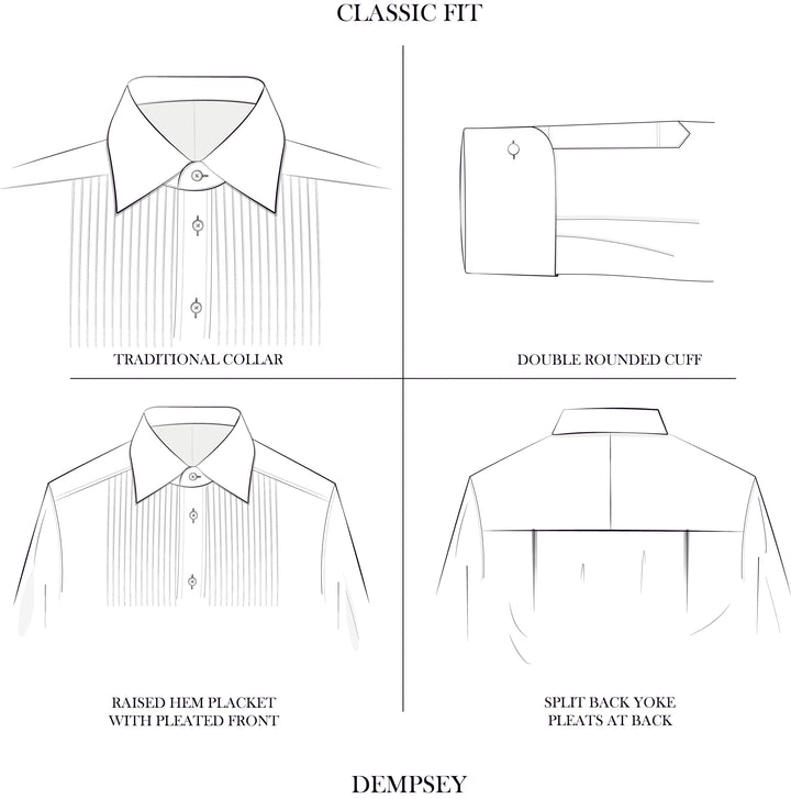 Dempsey White Pleated Dress Shirt