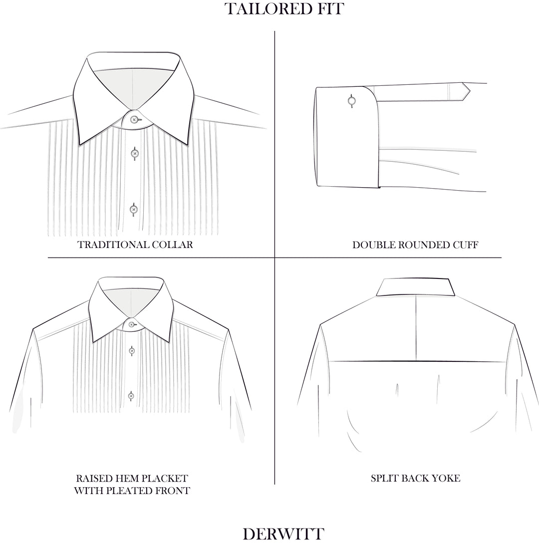 Dewitt White Pleated Dress Shirt