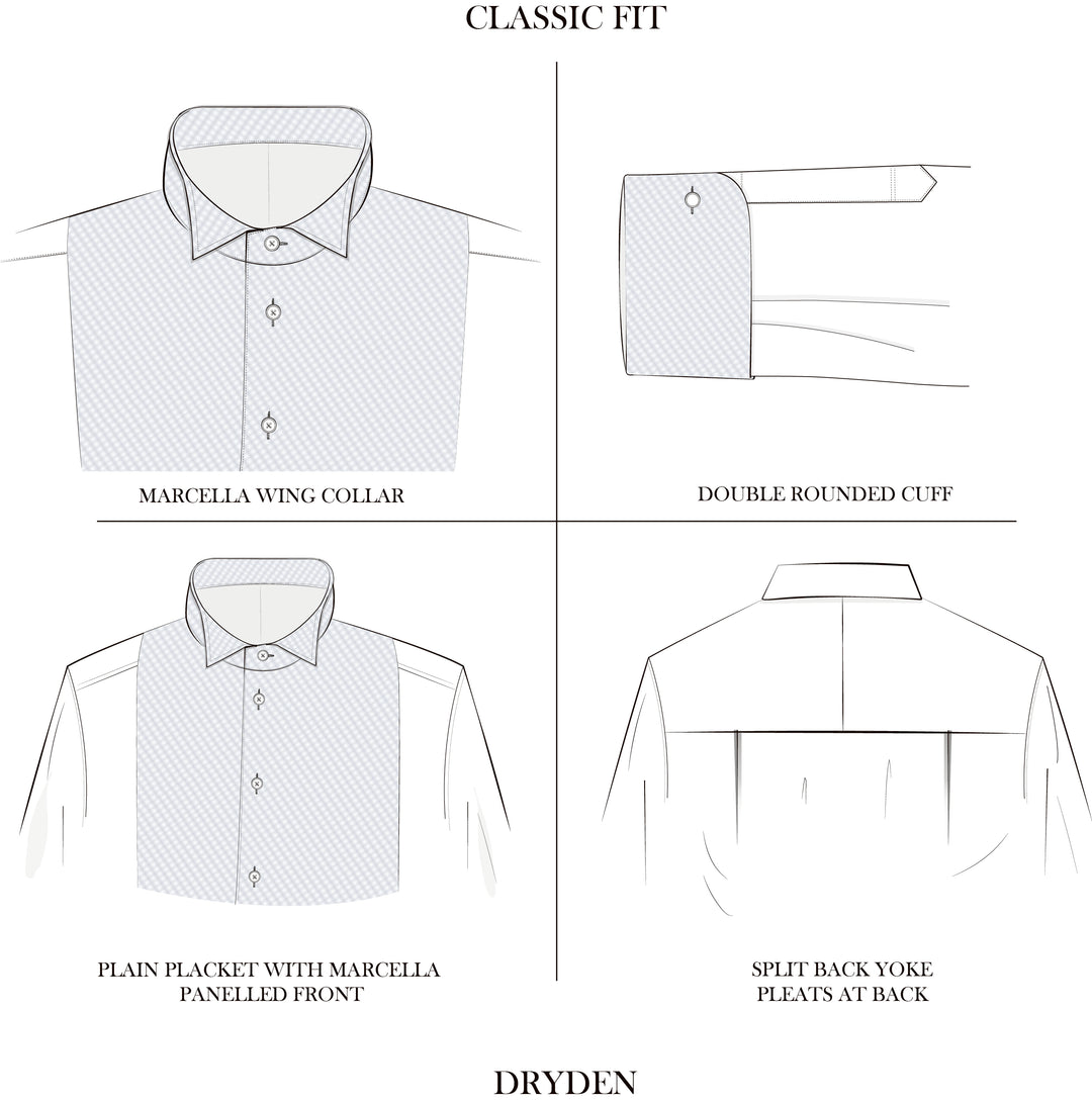 Ede & Ravenscroft | Dryden Marcella wing collar dress shirt | White White / 17L Ede & Ravenscroft | Dryden Marcella wing collar dress shirt | White White / 17L