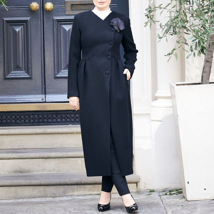 Tailored Wool Pleated Coat