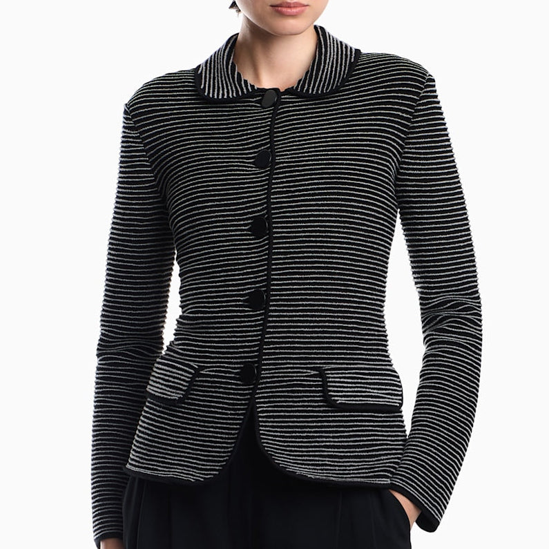Tailored Striped Ottoman Jacket