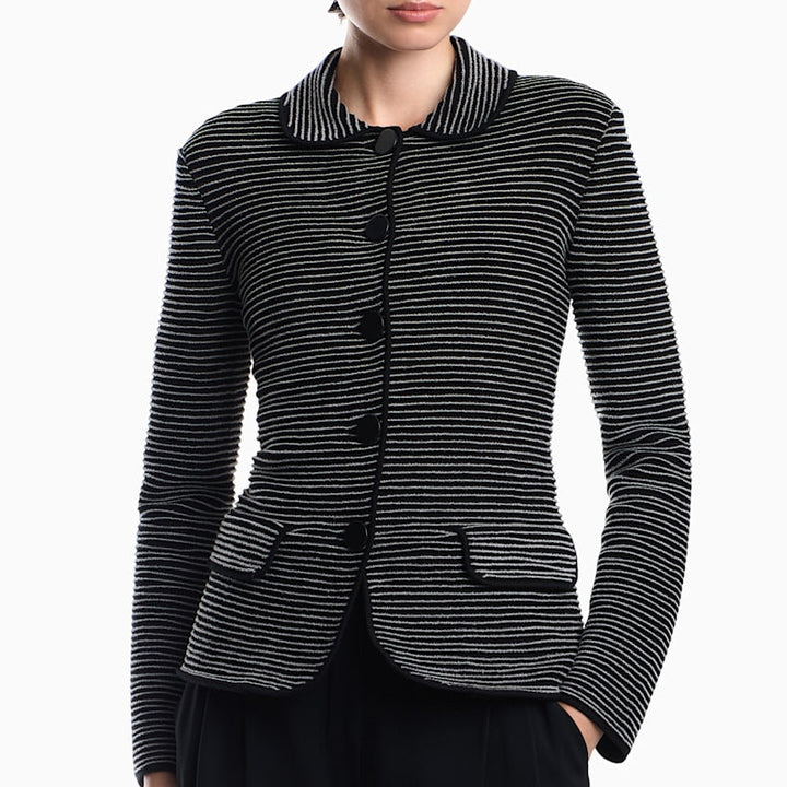 Tailored Striped Ottoman Jacket