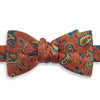 Orange and Blue Paisley Flower Woven Silk Bow Tie