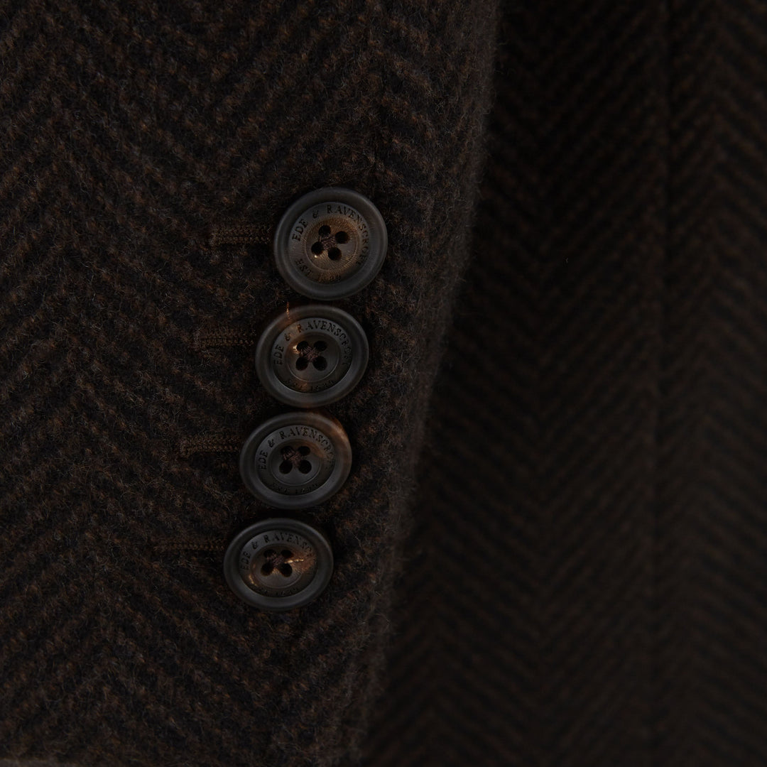 Warrington Brown Herringbone Cashmere Coat