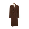 Halesworth Brown Textured Herringbone Wool Double Breasted Coat