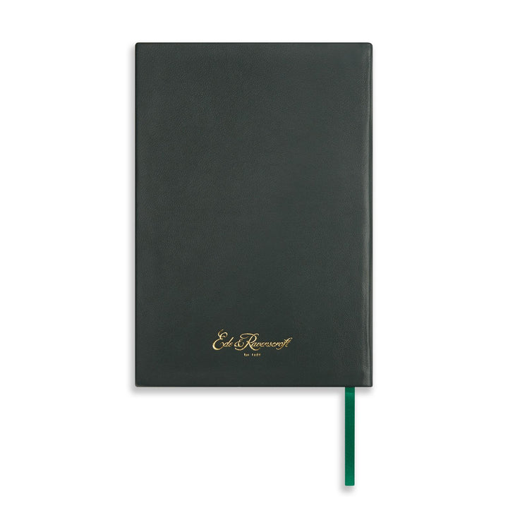 A5 Leather Bound Dark Green Notebook
