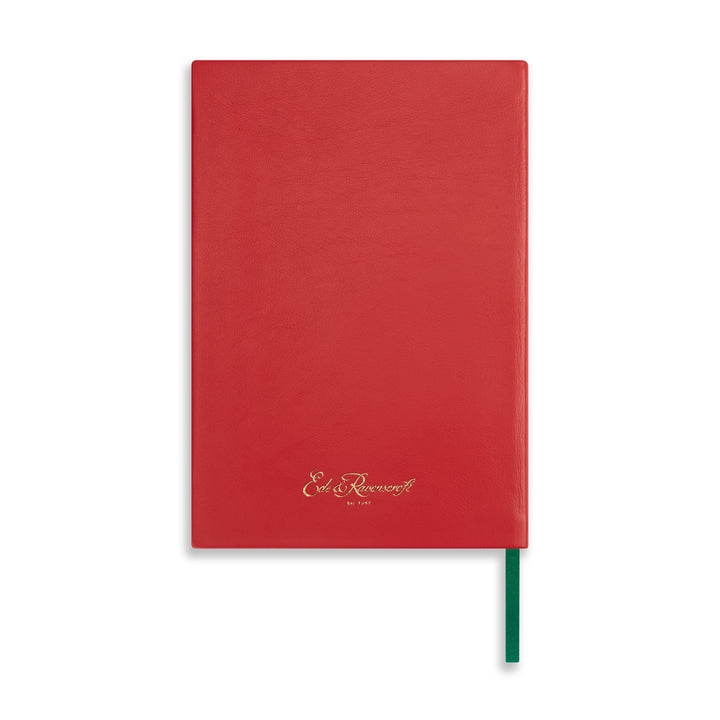 A5 Leather Bound Scarlet Red Notebook