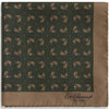Green and Brown Horse Silk Pocket Square