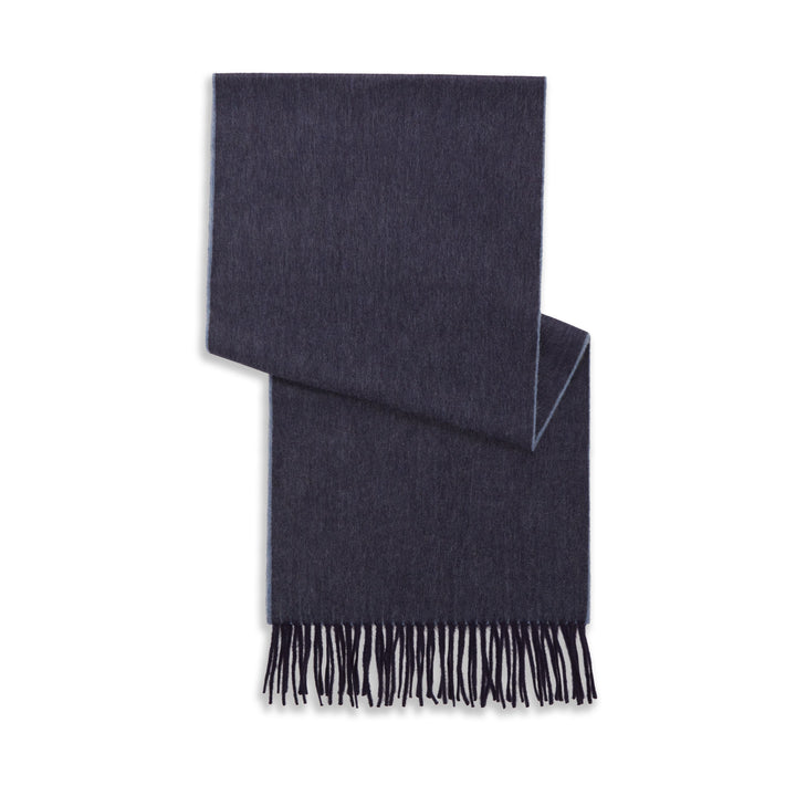 Arran Reversible Navy and Blue Cashmere Scarf