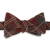 Burgundy and Green Large Check Tartan Silk Bow Tie