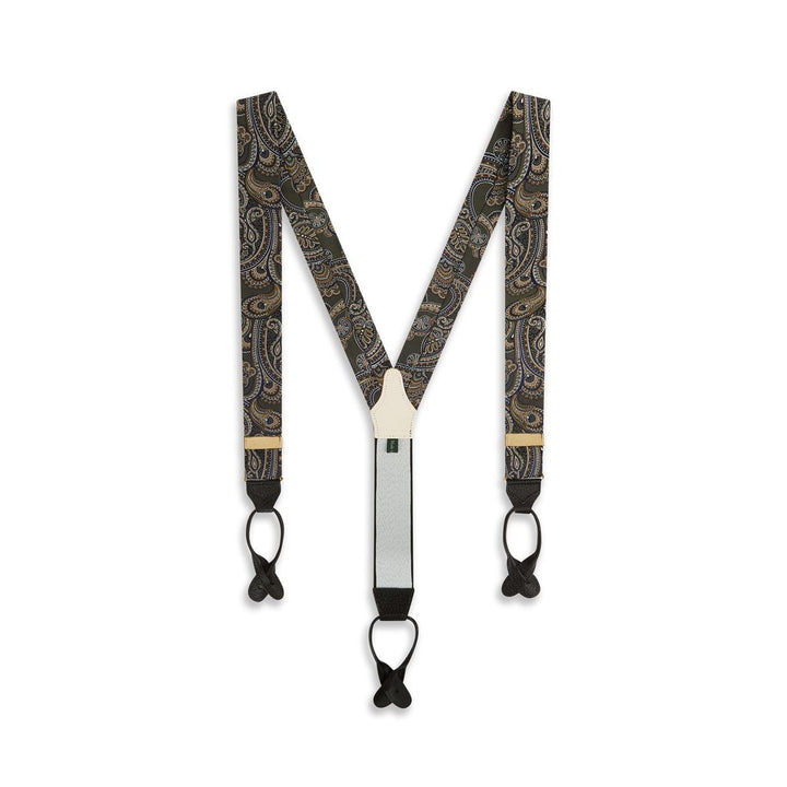 Green Navy Paisley Woven Brace