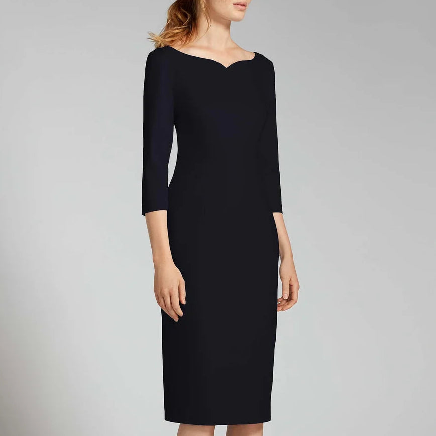 Hilton Navy Jersey Pencil Dress
