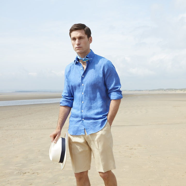 Ampton Blue Linen Shirt