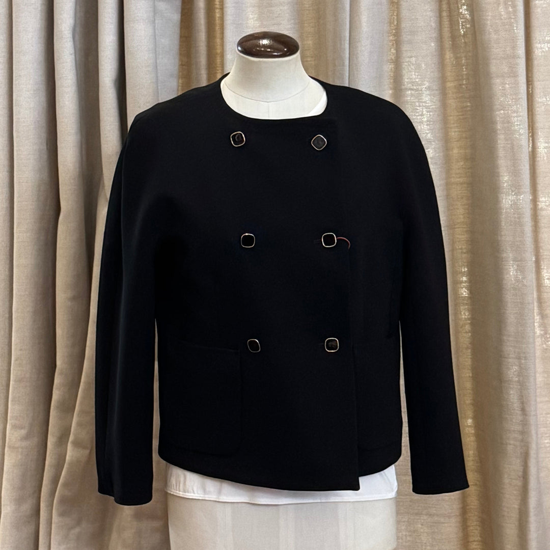Ombrosa Black Tailored Cady Double Breasted Jacket