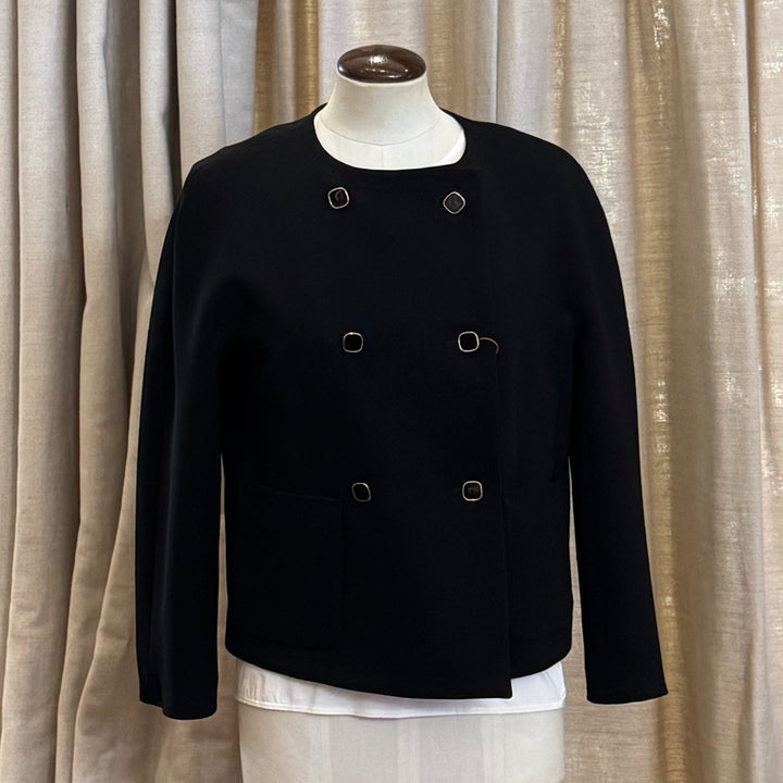Ombrosa Black Tailored Cady Double Breasted Jacket