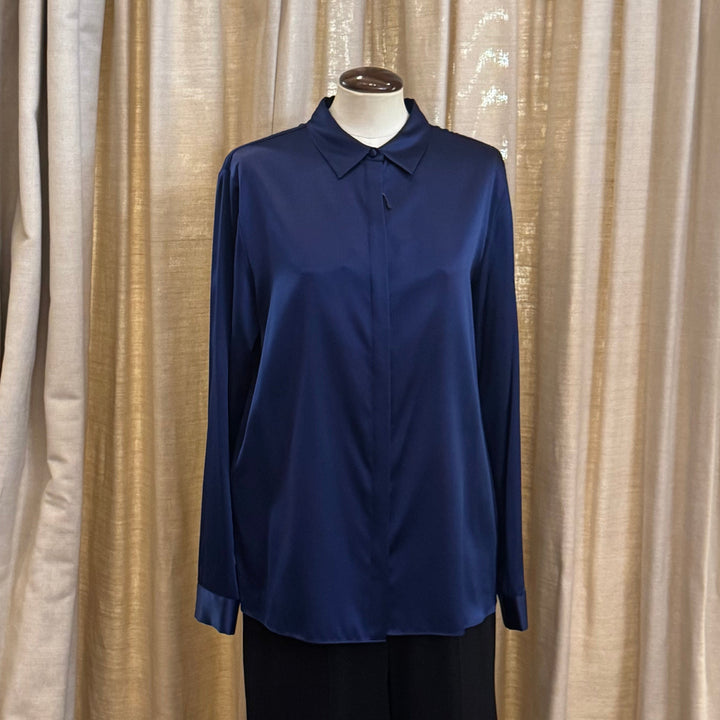 Navy Silk Shirt