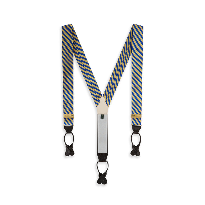 Lincoln's Inn Stripe Yellow Blue Silk Braces