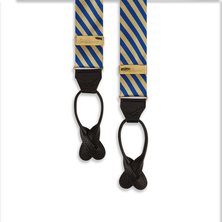 Lincoln's Inn Stripe Yellow Blue Silk Braces