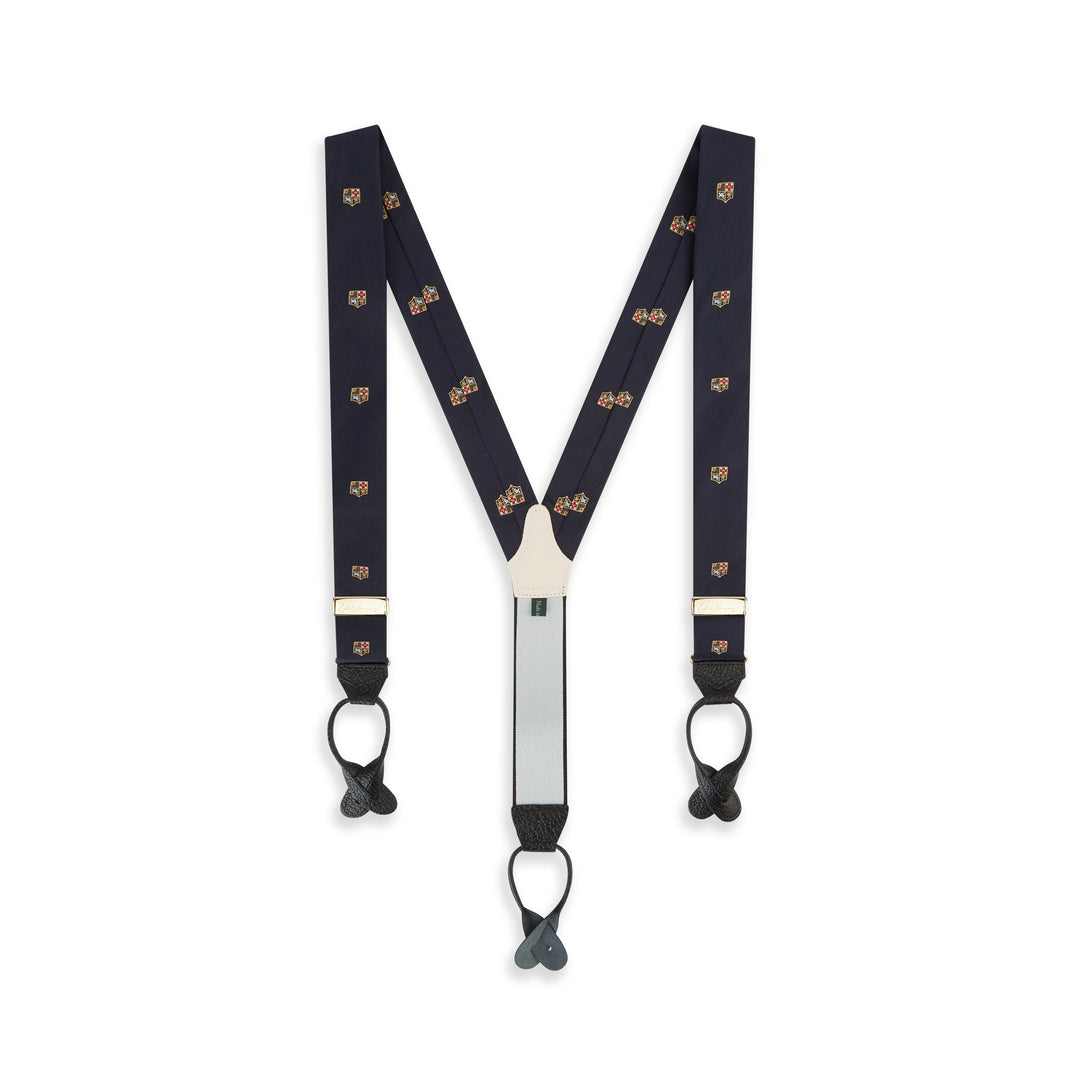Inns of Court Crest Navy Gold Silk Braces