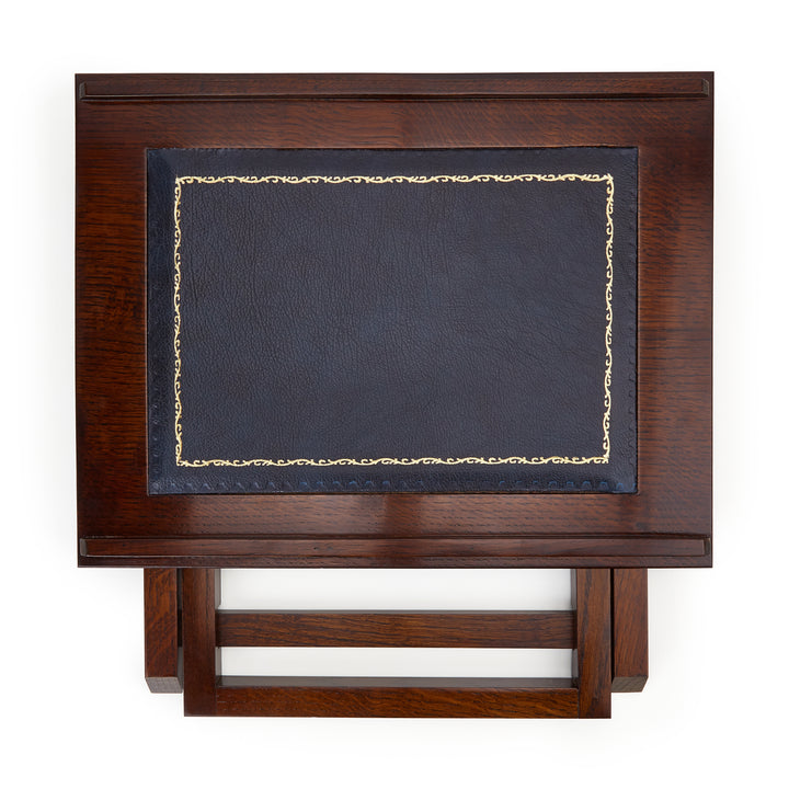 Hardwood Lectern with Leather Top Blue