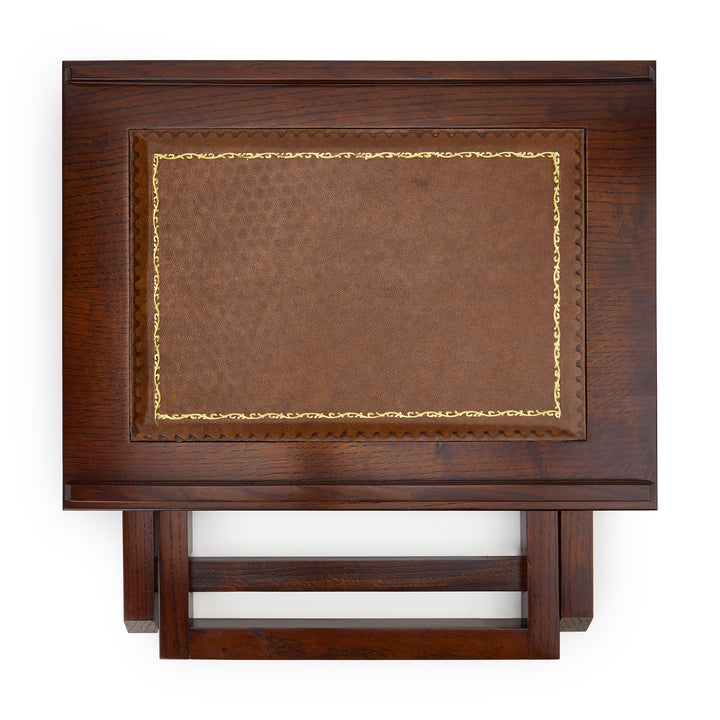 Hardwood Lectern with Leather Top Gold