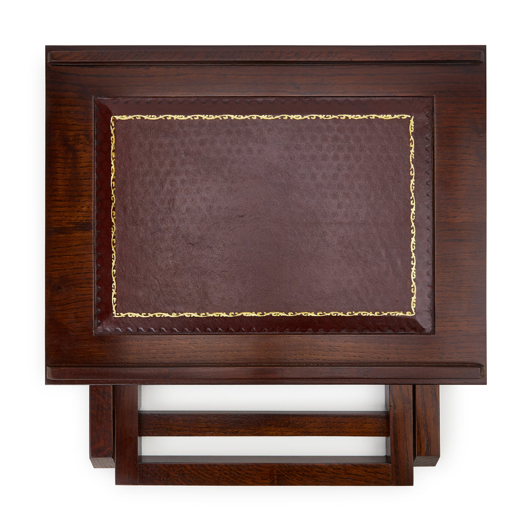 Hardwood Lectern with Leather Top Wine