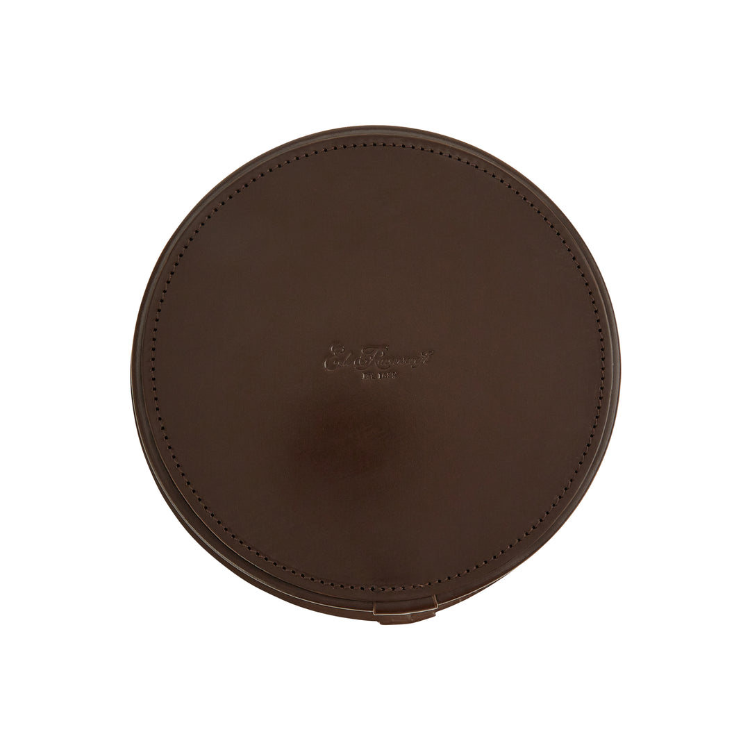 Brown Leather Round Collar Box