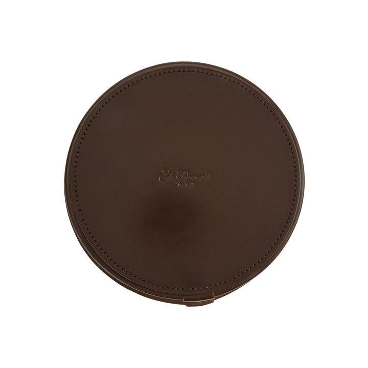 Brown Leather Round Collar Box