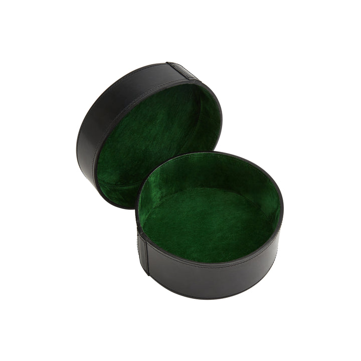 Black Leather Round Collar Box