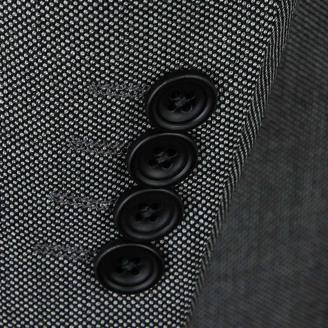 Richmond Black White Birdseye Suit