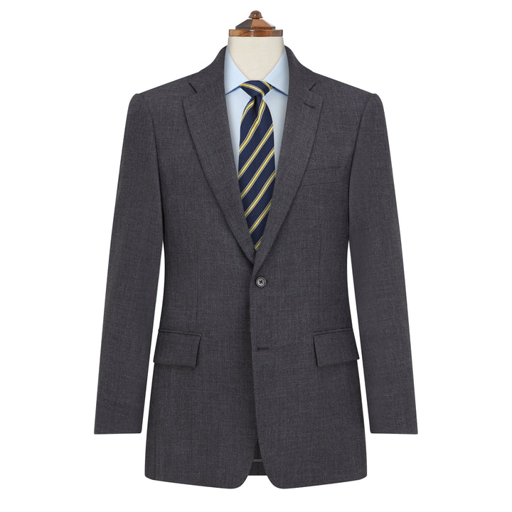 Knighton Semi Lined Charcoal Tropical Worsted Wool Suit