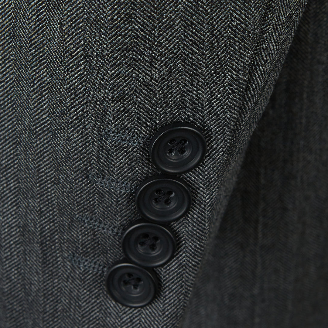 Cambridge Charcoal Wide Herringbone Suit
