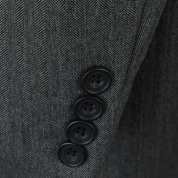 Cambridge Charcoal Wide Herringbone Suit