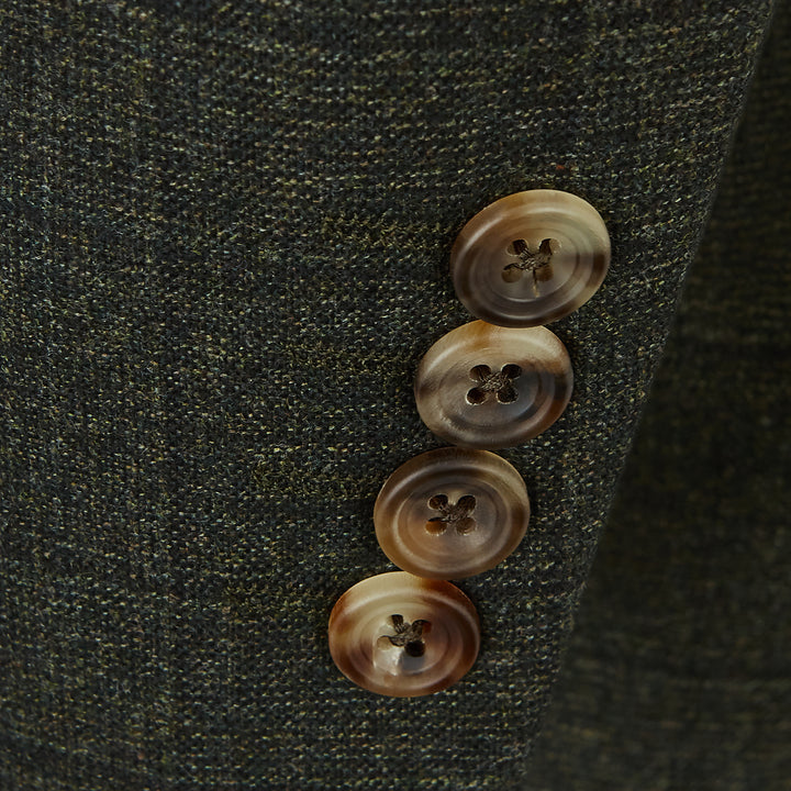 Barnes Green Prince Of Wales Check Flannel Suit