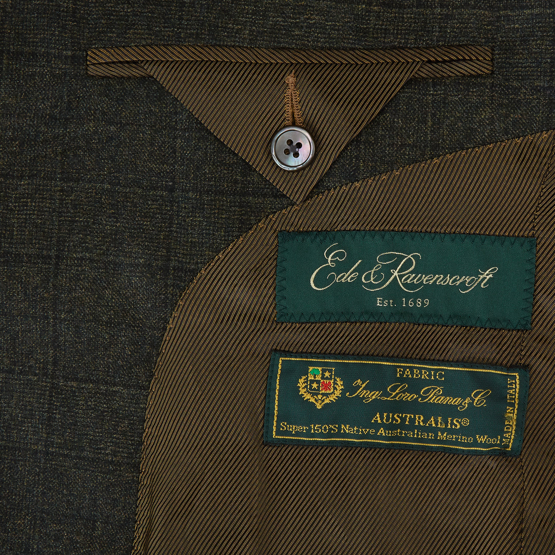 Barnes Green Prince Of Wales Check Flannel Suit