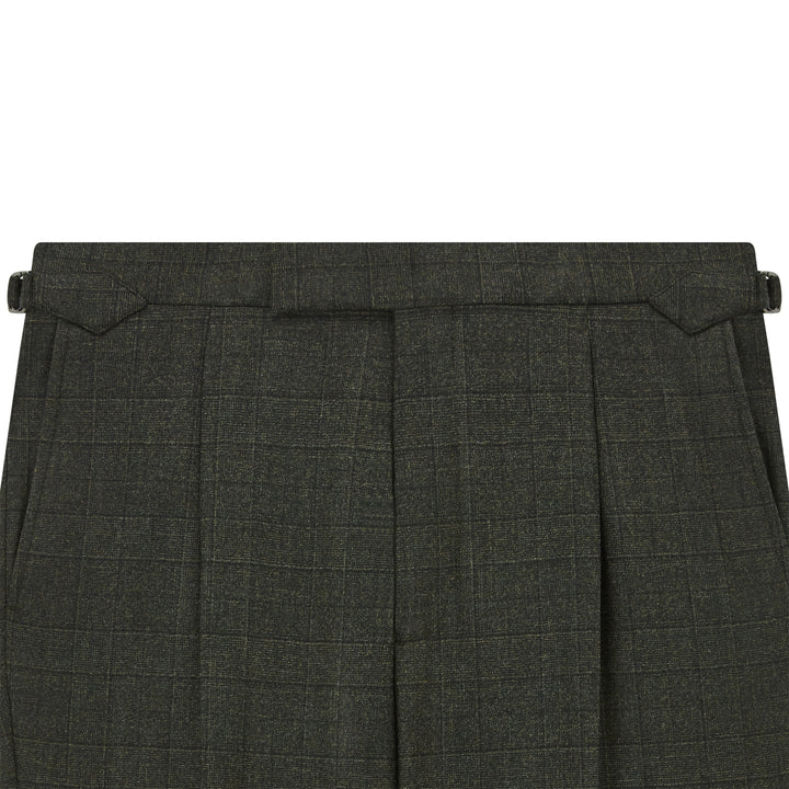 Barnes Green Prince Of Wales Check Flannel Suit