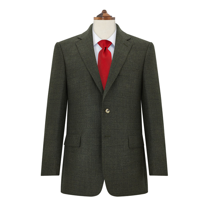 Barnes Green Prince Of Wales Check Flannel Suit