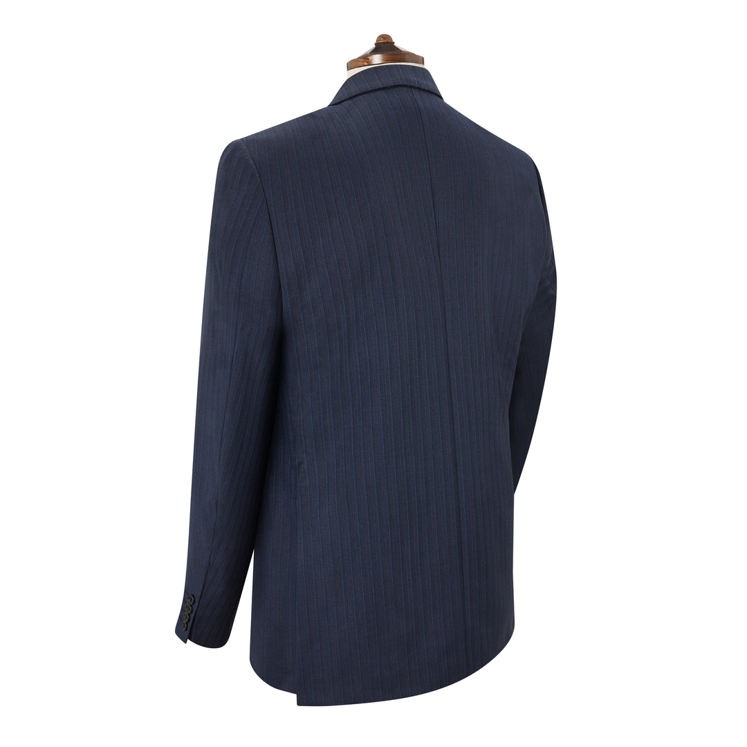 Barnes Navy Textured Stripe Suit