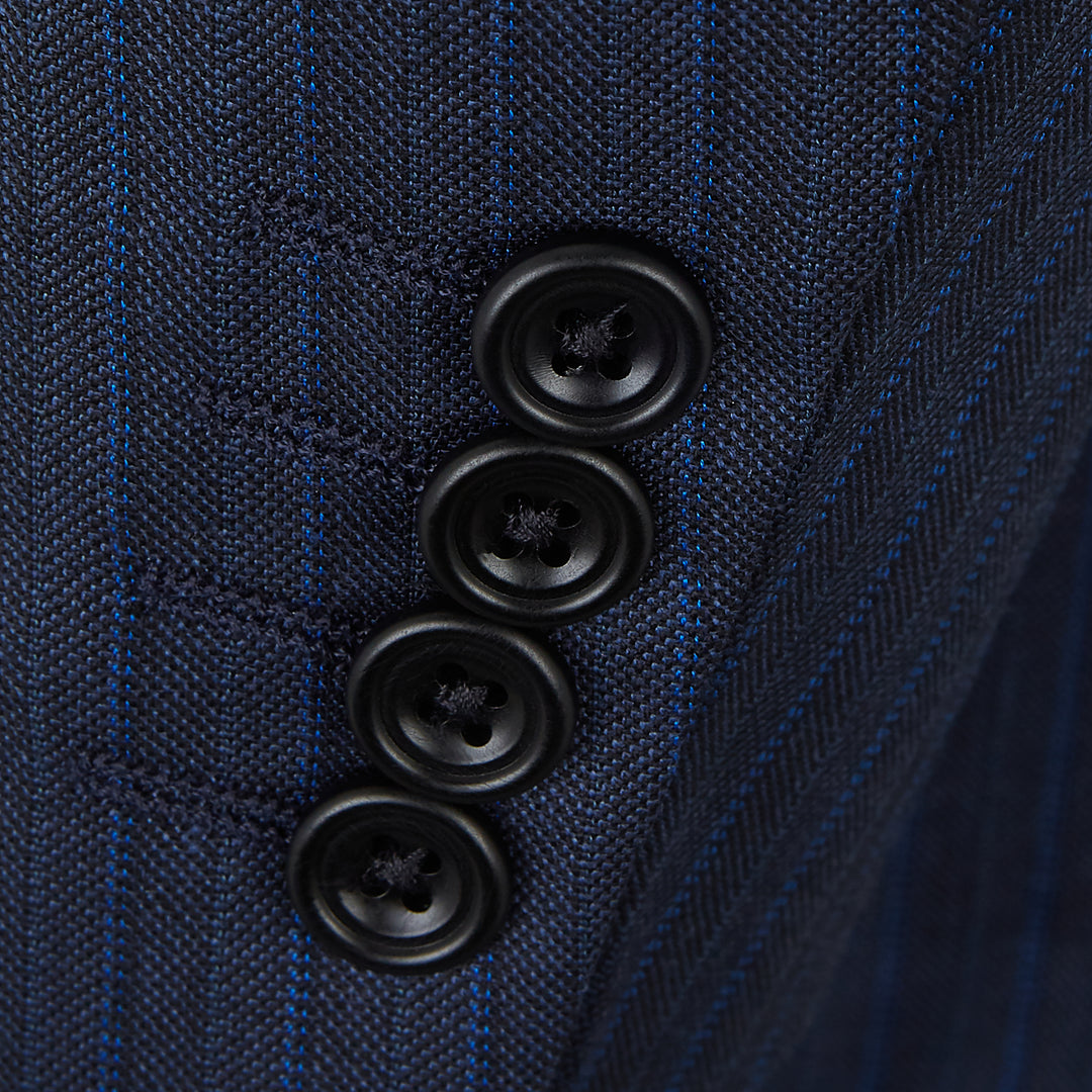 Barnes Navy Textured Stripe Suit